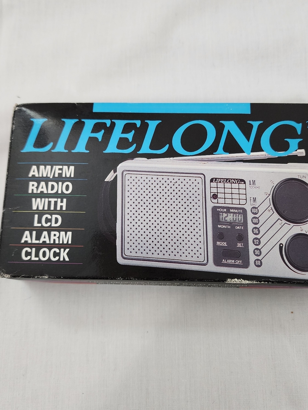 Lifelong AM/FM Radio with LCD Alarm Clock - Silver/Black Model 845 VTG